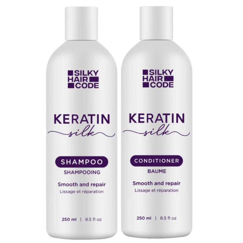 Intensywna kuracja regenerująca do włosów zniszczonych mini zestaw KERATIN SILK