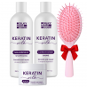 LŚNIĄCA BOMBA DO WŁOSÓW! Intensywna kuracja naprawcza uszkodzonych włosów KERATIN SILK: Szampon, Odżywka, Maska
