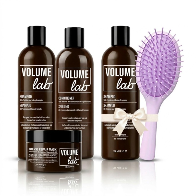 System gładkich i zdrowych włosów VOLUME LAB + szampon i szczotka W PREZENCIE!