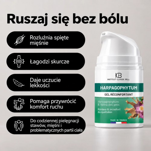 Żel łagodzący z harpagophytum (czarcim pazurem) – na stawy, stany zapalne, chorobę zwyrodnieniową stawów